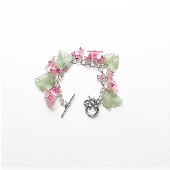 Adorned by Amie Jewelry - ARTISAN BOHO PINK FLOWER BRACELET